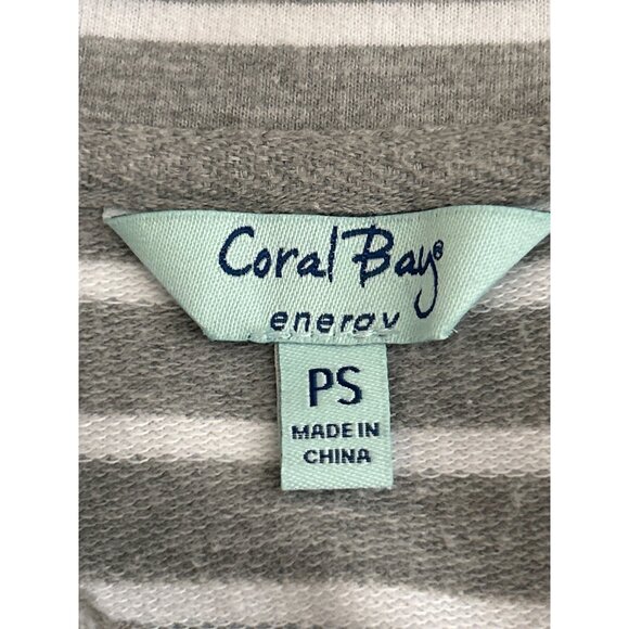 Coral Bay Energy Women's Gray & White Striped Zip-Up Jacket PS - Picture 4 of 8